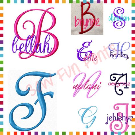 10 Most Popular Embroidery Machine Fonts Bundle Set Machine Etsy