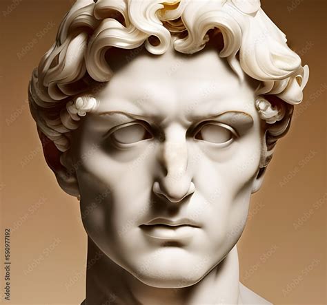 3d Illustration Featuring A White Marble Greek Statue Bust Of A