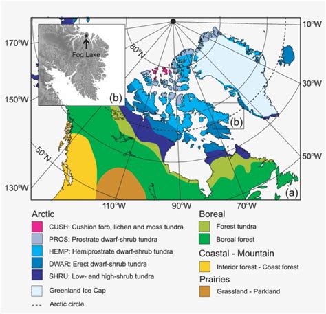 Main Vegetation Zones Or Biomes Of Northern North Canada Map Magnet