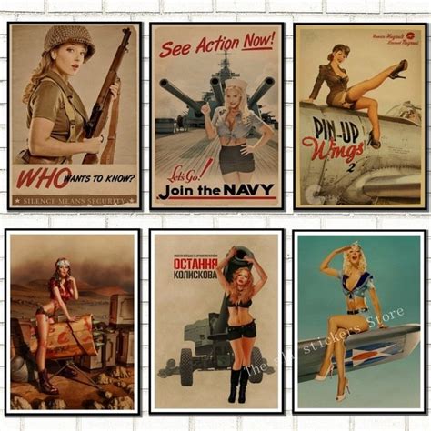 Buy World War Ii Pinup Girls Classic Retro Kraft Paper