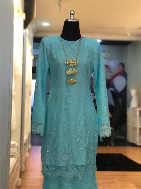 See more ideas about nikah, wedding dresses, nikah dress. Baju Nikah Full Lace Baby Blue - Galeri Kurung