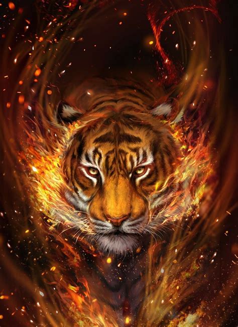 Fire Tiger Tiger Artwork Tiger Art Tiger Wallpaper