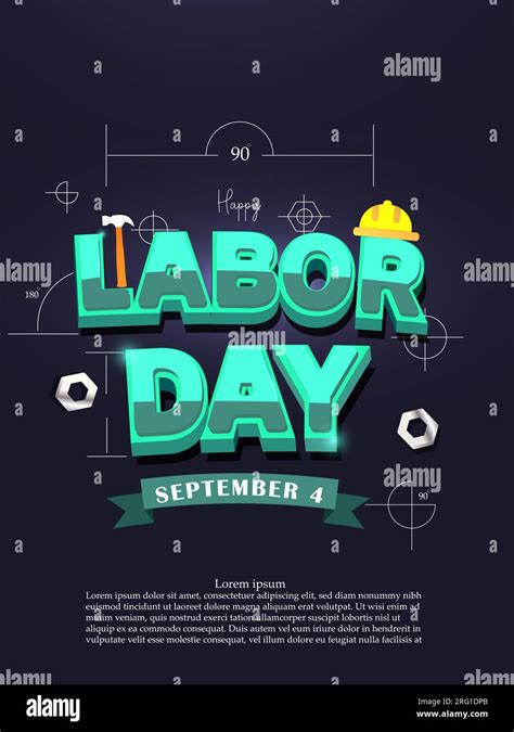 Happy Labor Day September 4th Celebration Concept 3d Blue Text Labor