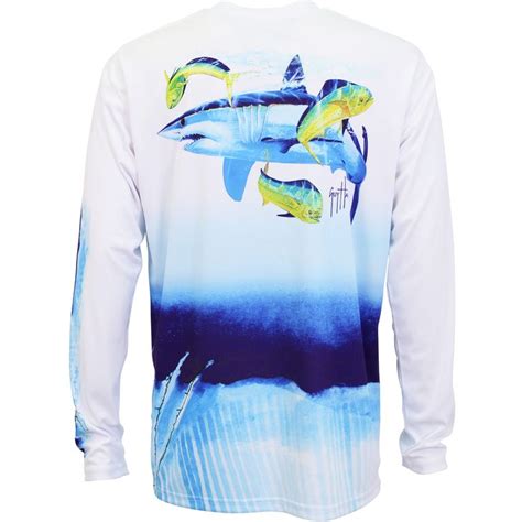 So visit tbdress now, you will have a super surprising! Guy Harvey Mako Shark Mens Long Sleeve Performance ...