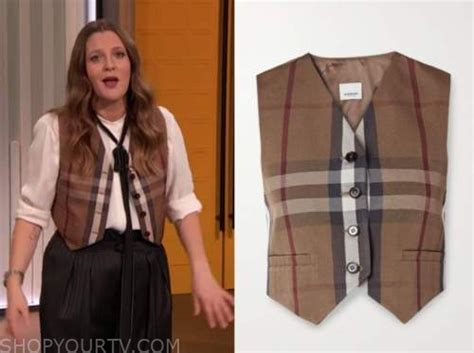 Drew Barrymore Drew Barrymore Show Check Vest Fashion Clothes