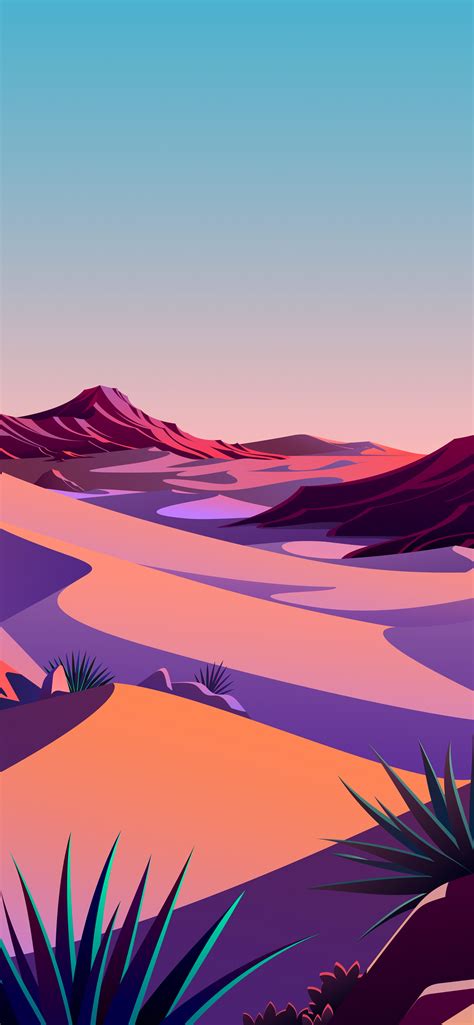Lake The Desert Day Official From Ios 142 Stock Wallpaper Wallpapers Central