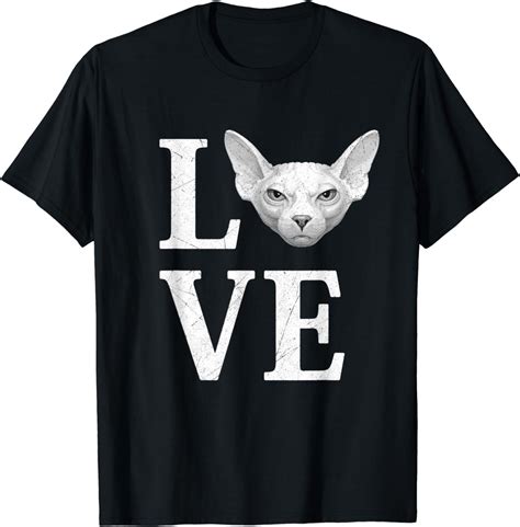 Amazon Com Love Sphynx Cat T Shirt Clothing