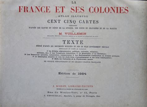 La France Et Ses Colonies Atlas Illustré De 105 Cartes Dressées D