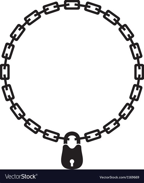 Chain And Padlock Silhouette Royalty Free Vector Image