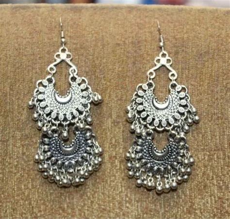 Silver Dangler Small Double Chand Ladies Earring At Rs 25piece In New