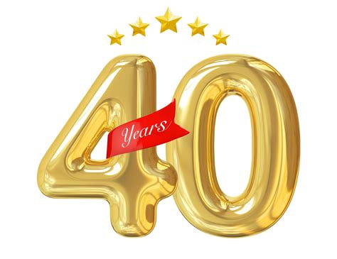 40 Years Anniversary Golden 11296893 Png