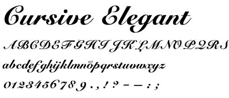 Cursive Elegant Font Script Calligraphy