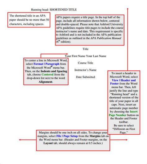 Free 6 Sample Apa Format Title Page Templates In Pdf Ms Word