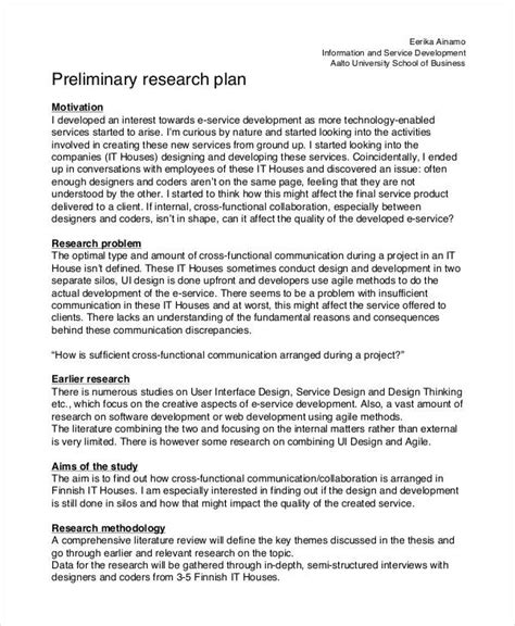 Research Plan Examples