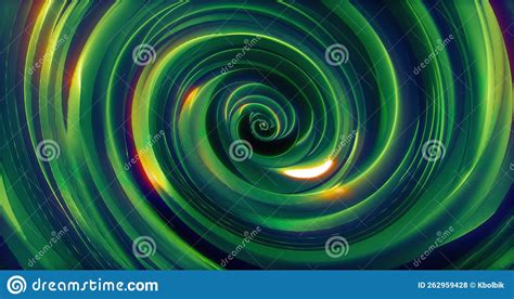 Abstract Background With Green Swirling Funnel Or Swirl Spiral Made Of