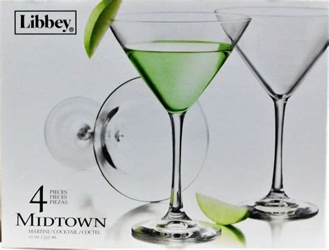 4 Libbey Midtown Clear Martini Glass Set 12oz 31009293520 Ebay