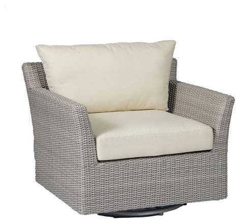 Take your swivel chair away camping. Club Woven Swivel Outdoor Lounge Chair with Cushions ...