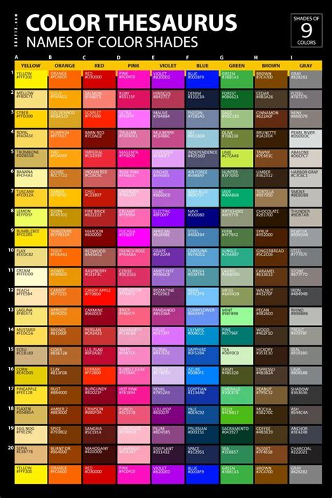 List Of Colors With Color Names Graf1x