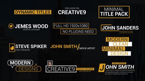 Creative Titles After Effects Project Files Videohive