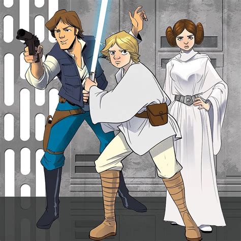 Han Solo Luke Skywalker Princess Leia X Star Wars A New Hope Star