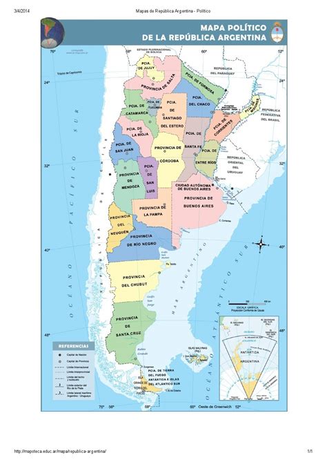 La siguiente es una lista de las provincias de argentina y sus respectivas capitales. mapa politico de argentina provincias y capitales ...