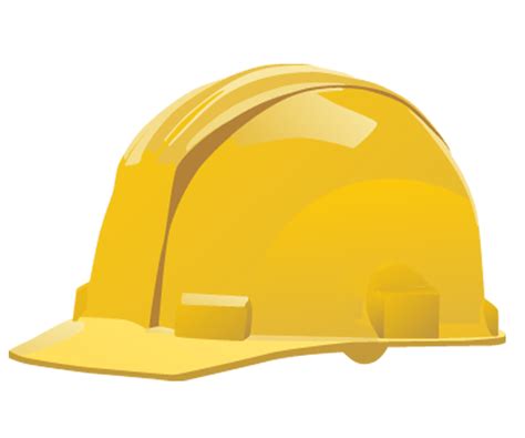 Trendy construction risk logo concept on. Yellow hard hat transparent background