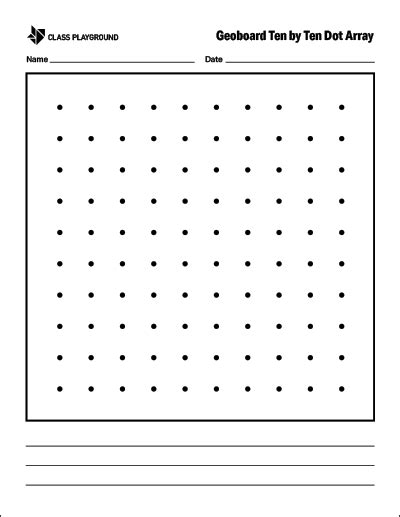 Printable Geoboard 10x10 Class Playground