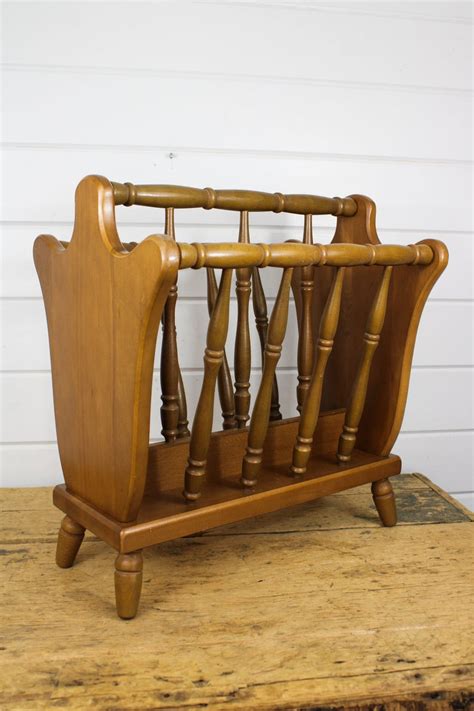 Heavy Duty Vintage Wooden Magazine Rack By Authentic Furniture Products