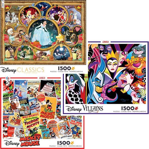 This framed pin set features 20 pins that form a mickey icon. Disney Collage Collection 1500 Piece Jigsaw Puzzle Gift ...
