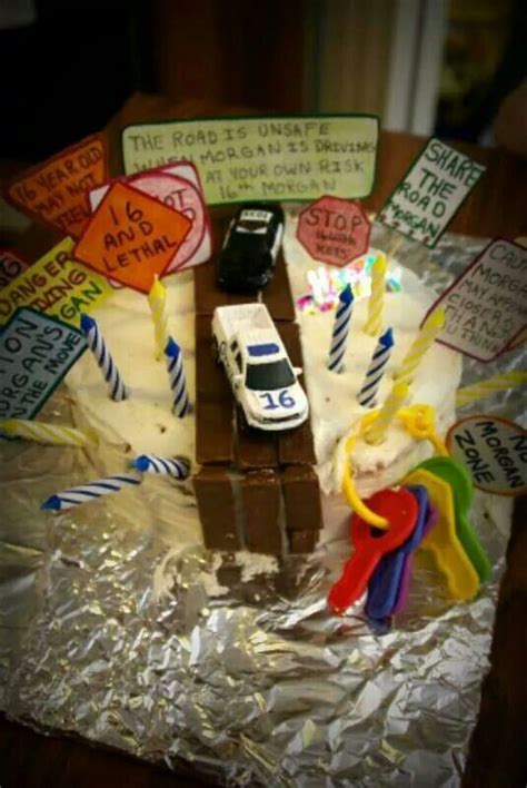 From sugar flowers to rice paper blooms, every. warning: 16 and driving birthday cake. I hand made funny road signs with a 16 year olds name on ...