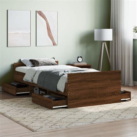 Braga Wooden Single Bed With Drawers In Black Furniture In Fashion