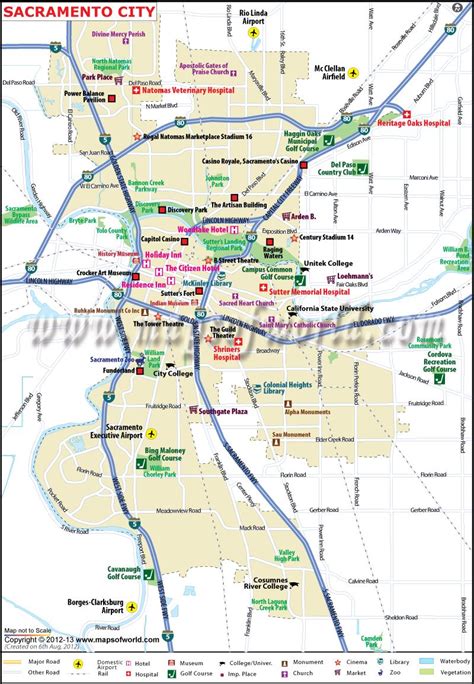 Sacramento City Map CA The Capital Of California Sacramento Map