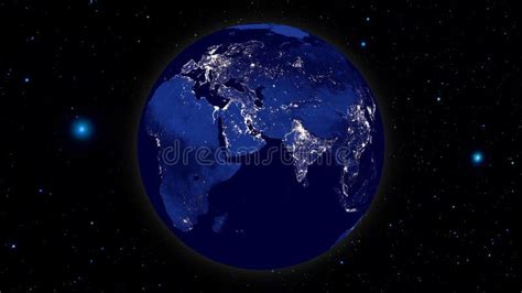 Planet Earth From Space Realistic World Globe Spinning Slowly