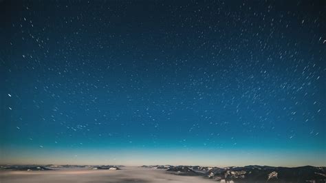 Starry Sky At Night Over The Mountains Free Stock Video