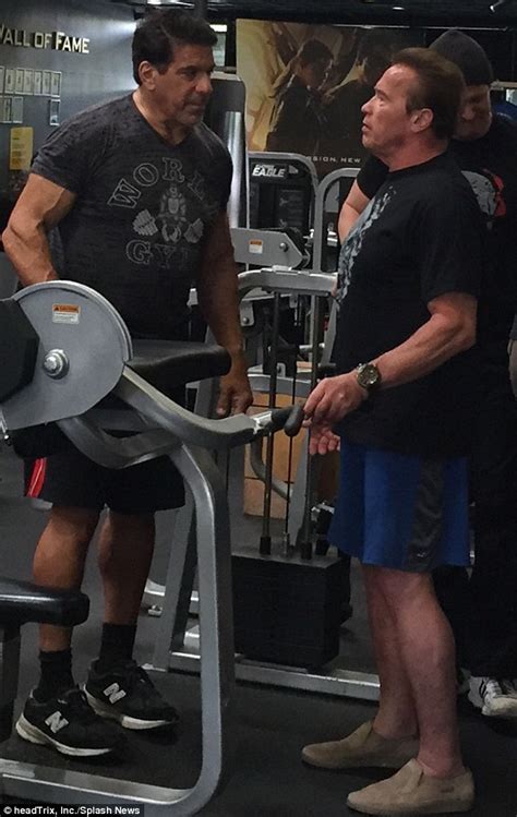 Arnold Schwarzenegger And Lou Ferrigno Share Workout Tips At Gym