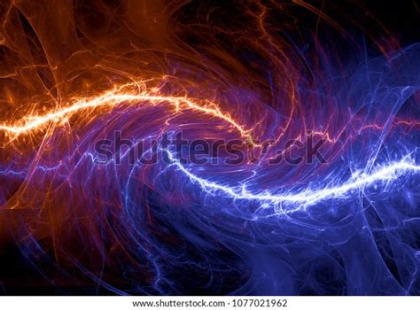 Fire Ice Plasma Lightning Swirl Abstract Stock Illustration 1077021962