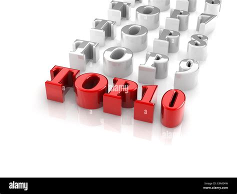 Reflective 3d Text Top10 Isolated With White Background Stock Photo Alamy