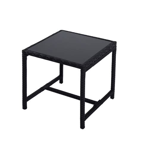 Square glass table tops glass tops direct, america's leading supplier of glass tops for hotels, restaurants, designer showrooms and more, offers you a fabulously wide variety of square glass. Square Wicker Side End Table Glass Top Outdoor Coffee Tea Table Patio Garden | eBay