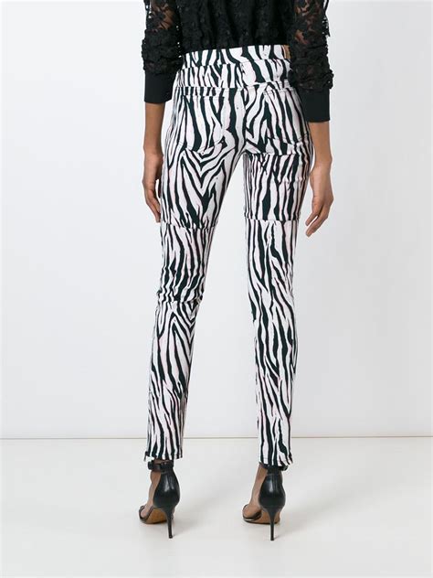Lyst Giamba Zebra Print Trousers In White