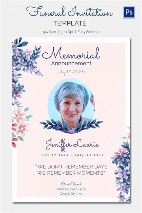 Memorial Cards For Funeral Template Free Beautiful 15 Funeral