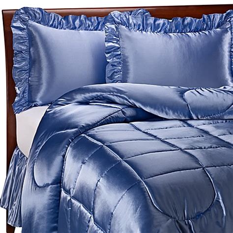 While there are many shades of white, this comforter set is of that same clean, radiant shade that some people. Charmeuse French Blue Satin Comforter Set - Bed Bath & Beyond