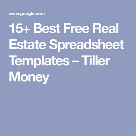 15 Best Free Real Estate Spreadsheet Templates Spreadsheet Template
