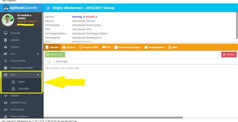 Adapun pembaruan dan perbaikan yang dilakukan pada aplikasi dapodik versi 2021.a adalah sebagai berikut: ATHAR_HN: Pembaharuan Dapodik 2017b Input Nilai Raport/US ...