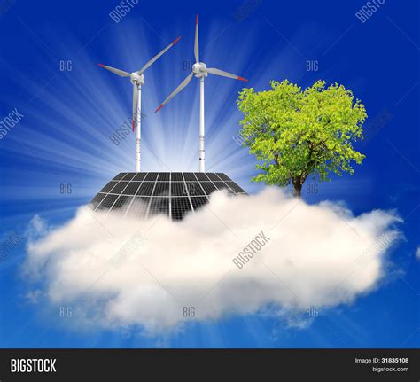 Solar Panel Wind Image And Photo Free Trial Bigstock