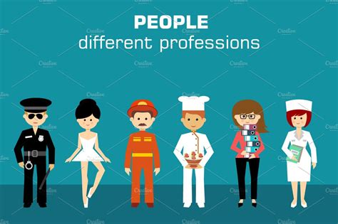 People Of Different Professions Pre Designed Photoshop Graphics
