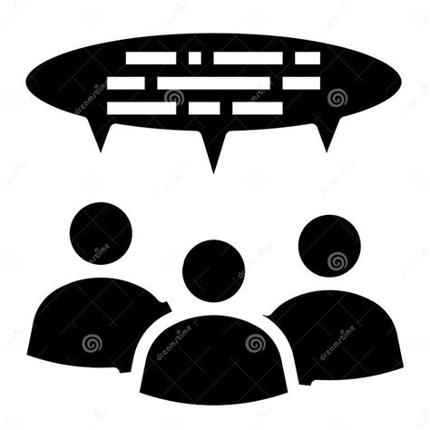 Group Chat Marketing Style In Glyph Isolated S Stock Illustration