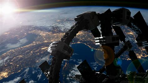 Iss International Space Station Orbiting Earth Elements