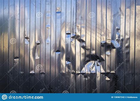 X Shaped Dent In A Metal Fence Stock Photo Image Of Design Gray