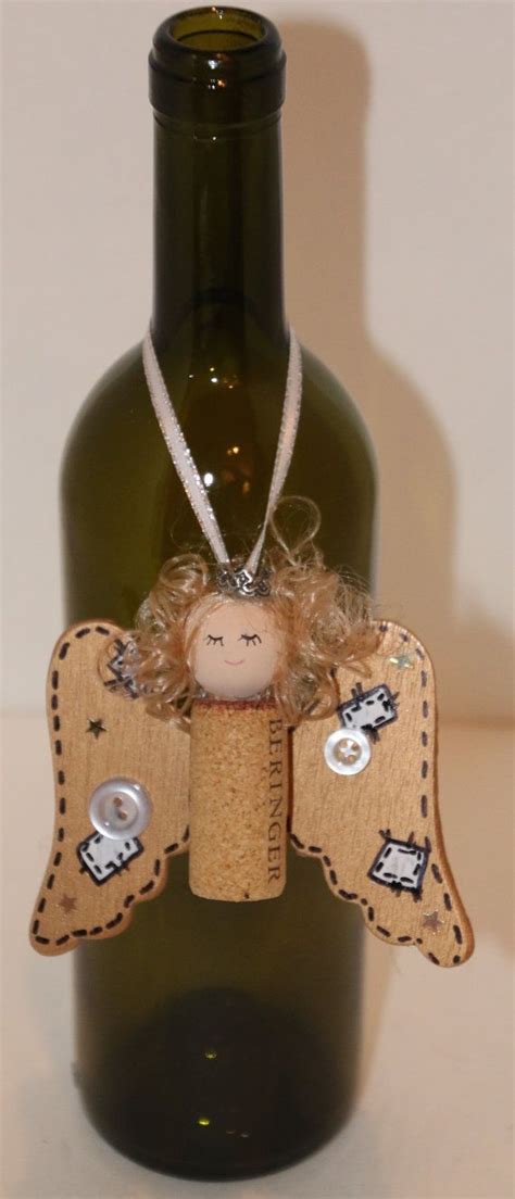 Angel Ornament Recycle Wine Cork Or Bottle Necklace Christmas Diy