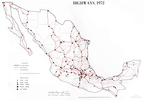 Mapa De Carreteras México 1972